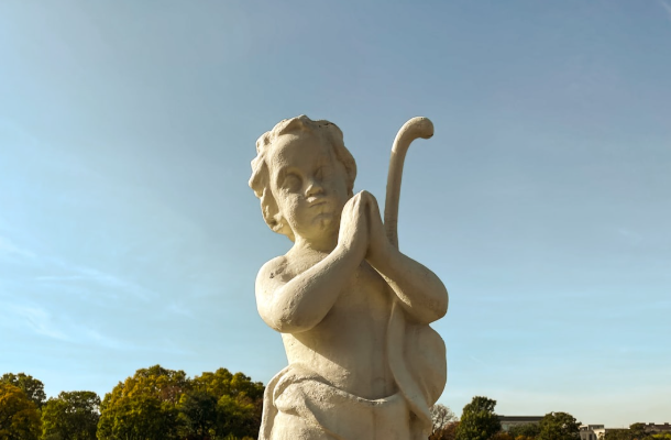 Concrete garden sculpture used as a durable outdoor focal point