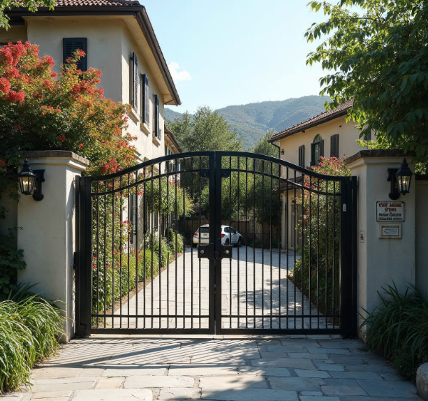 Residential electric driveway gate installation for enhanced security and curb appeal in Fort Worth.