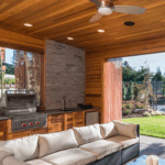 Modern outdoor kitchen patio built by Texas Patio and Fence in Fort Worth